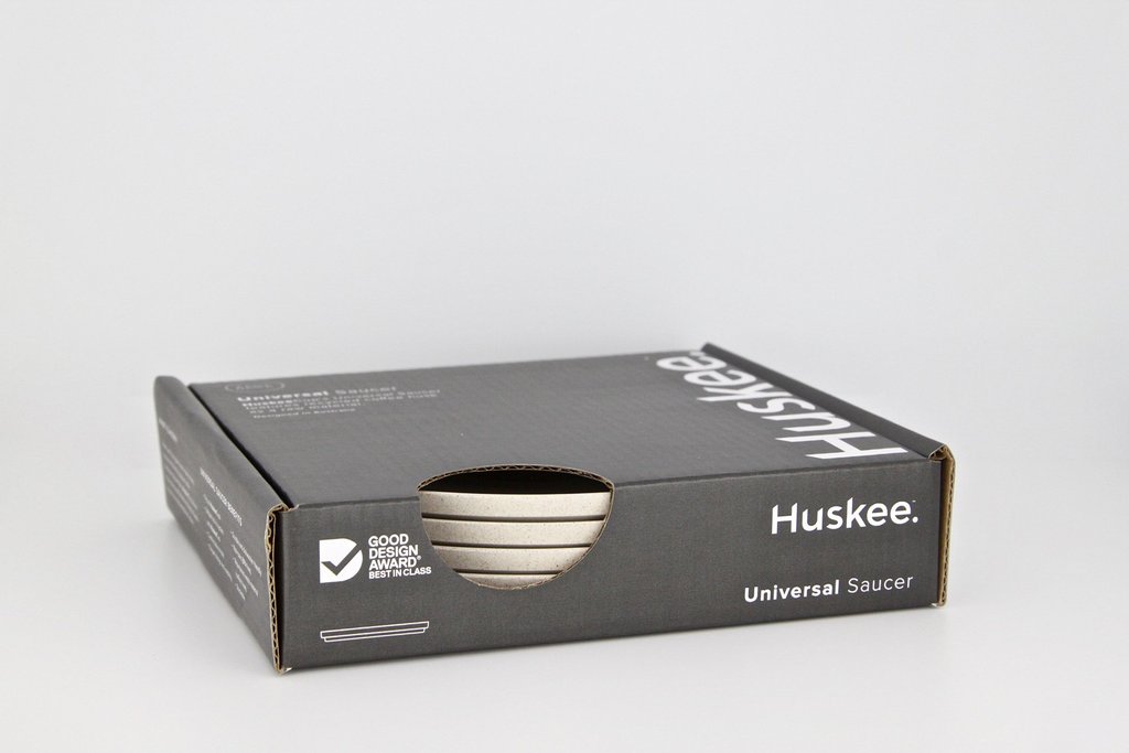 Huskee Cup Saucer Natural 4 Pack Giftware Agencies